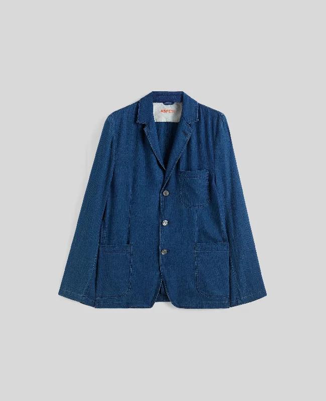 BLAZER IN COTONE - DENIM SCURO