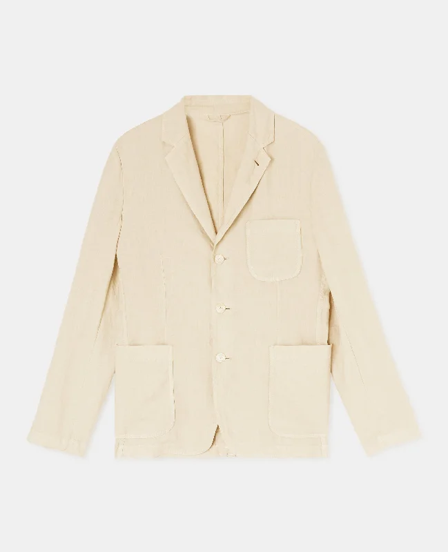 BLAZER IN LINO - BEIGE