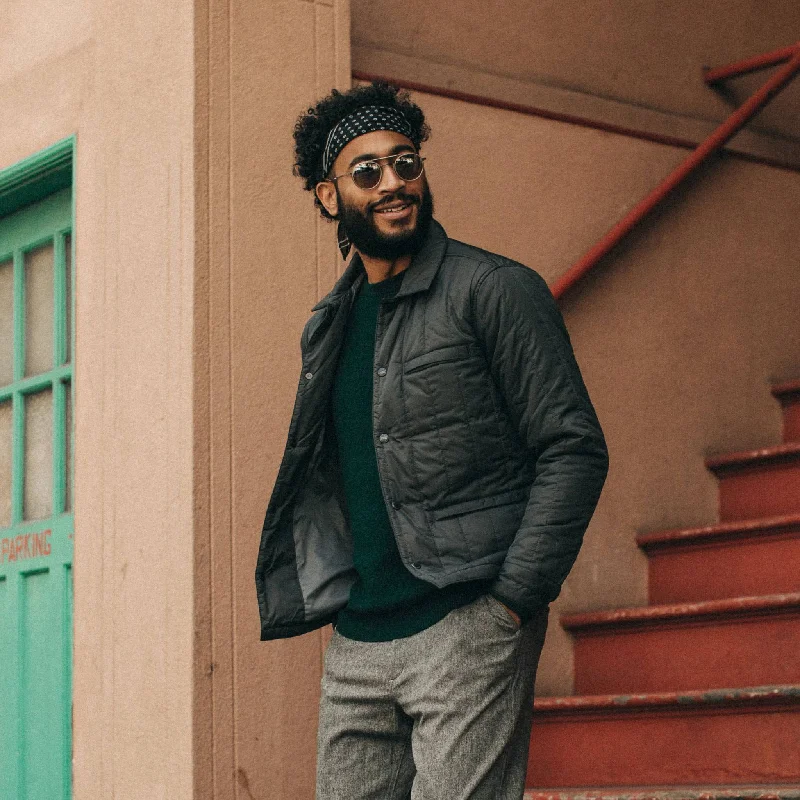 The Decker Jacket in Charcoal Quilt