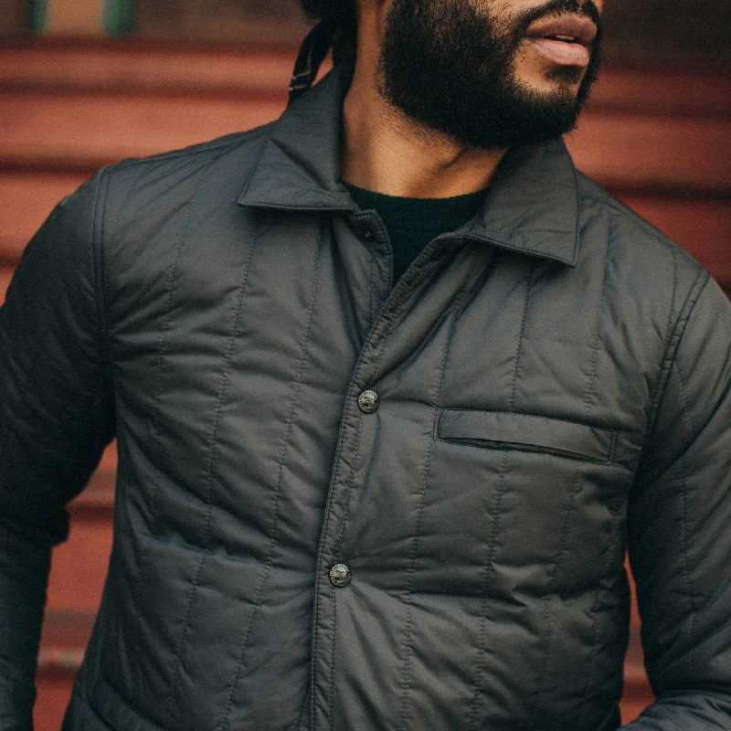 The Decker Jacket in Charcoal Quilt