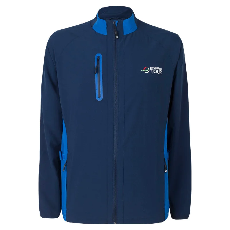 Mens DP World Tour Long Sleeve Wind Jacket - Navy/royal