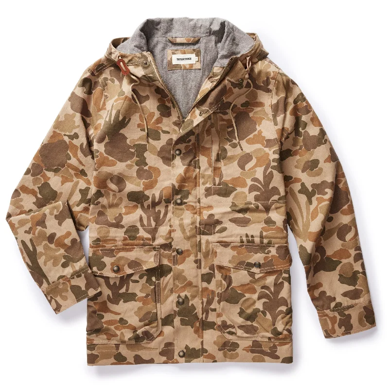 The Explorer Jacket in Vintage Arid Camo Dry Wax