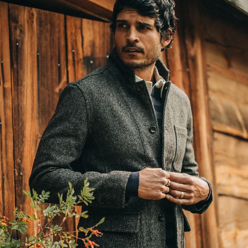 The Gibson Jacket in Charcoal Birdseye Wool