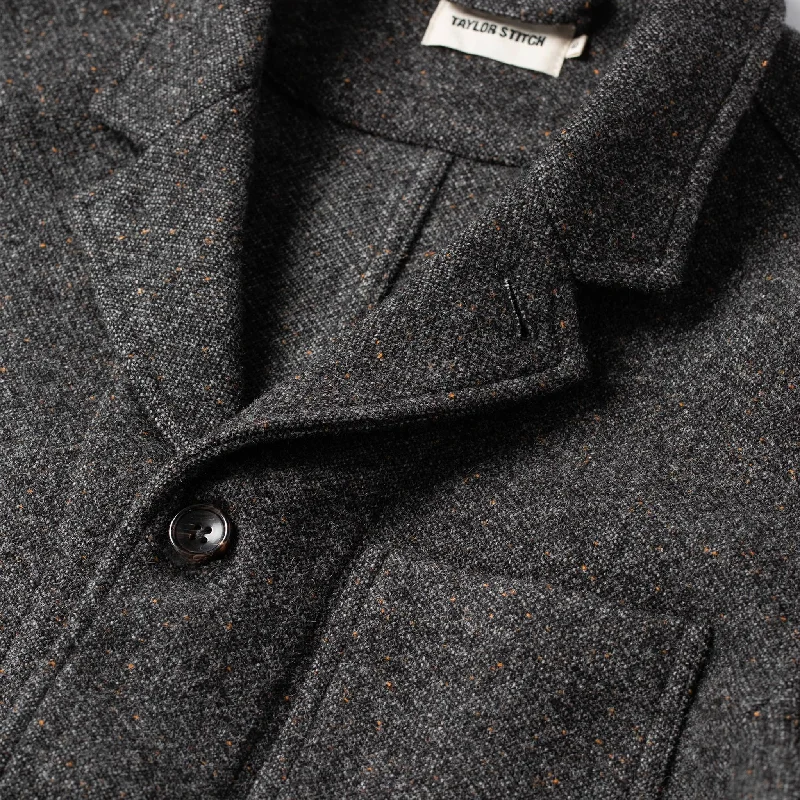 The Gibson Jacket in Charcoal Birdseye Wool