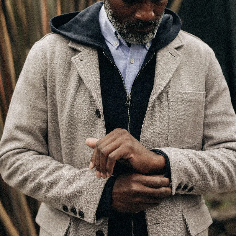 The Gibson Jacket in Heathered Oat Nep Herringbone