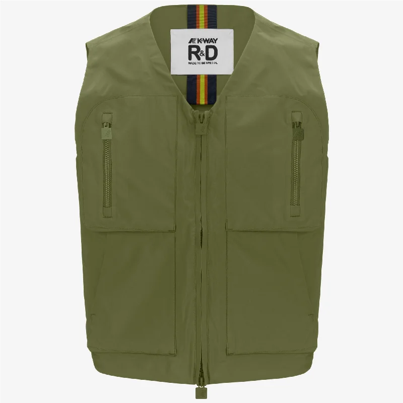 BARNEL POCKETS BONDED JERSEY - Jackets - Vest - Man - GREEN SPHAGNUM-GREY