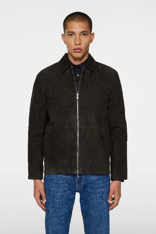 Jonah WR Suede Overshirt / Washed Black