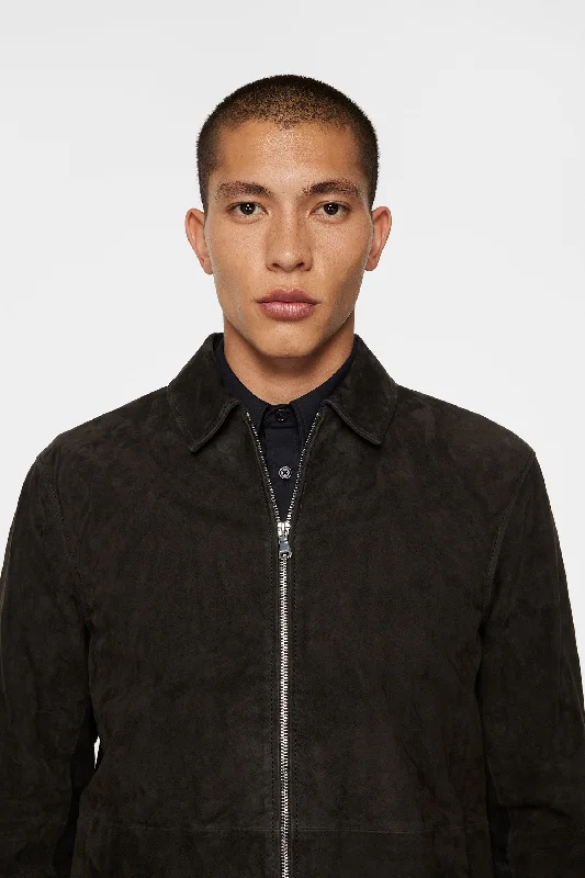 Jonah WR Suede Overshirt / Washed Black