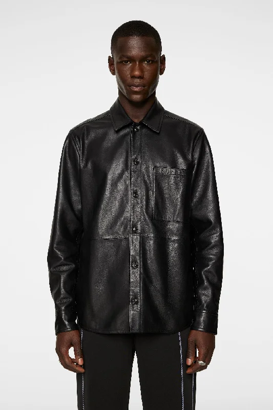 Lanson Leather Overshirt / Black