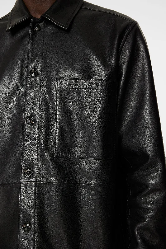 Lanson Leather Overshirt / Black