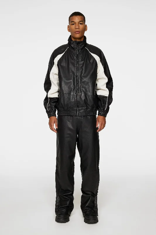 Lex Leather Track Jacket / Black