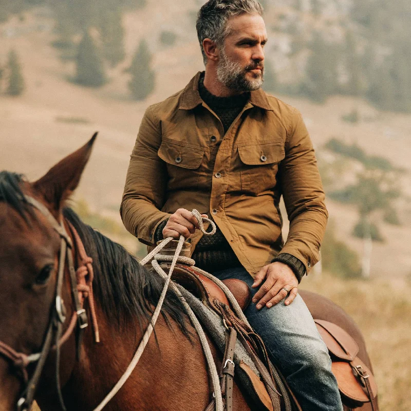 The Lined Long Haul Jacket in Harvest Tan Dry Wax