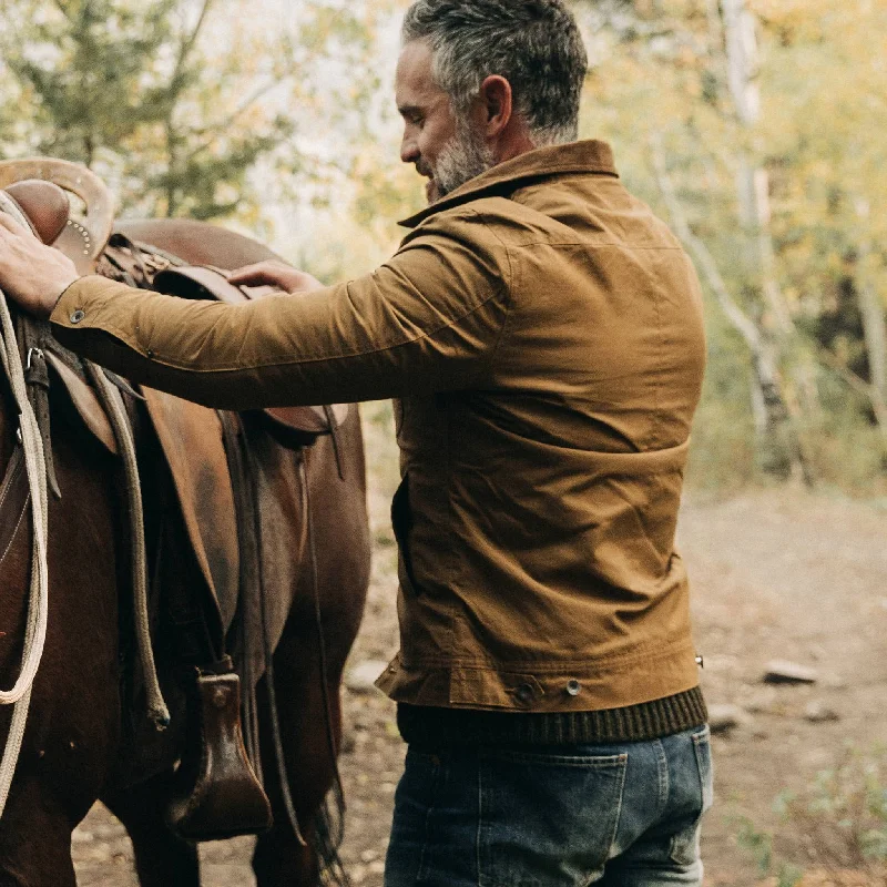 The Lined Long Haul Jacket in Harvest Tan Dry Wax