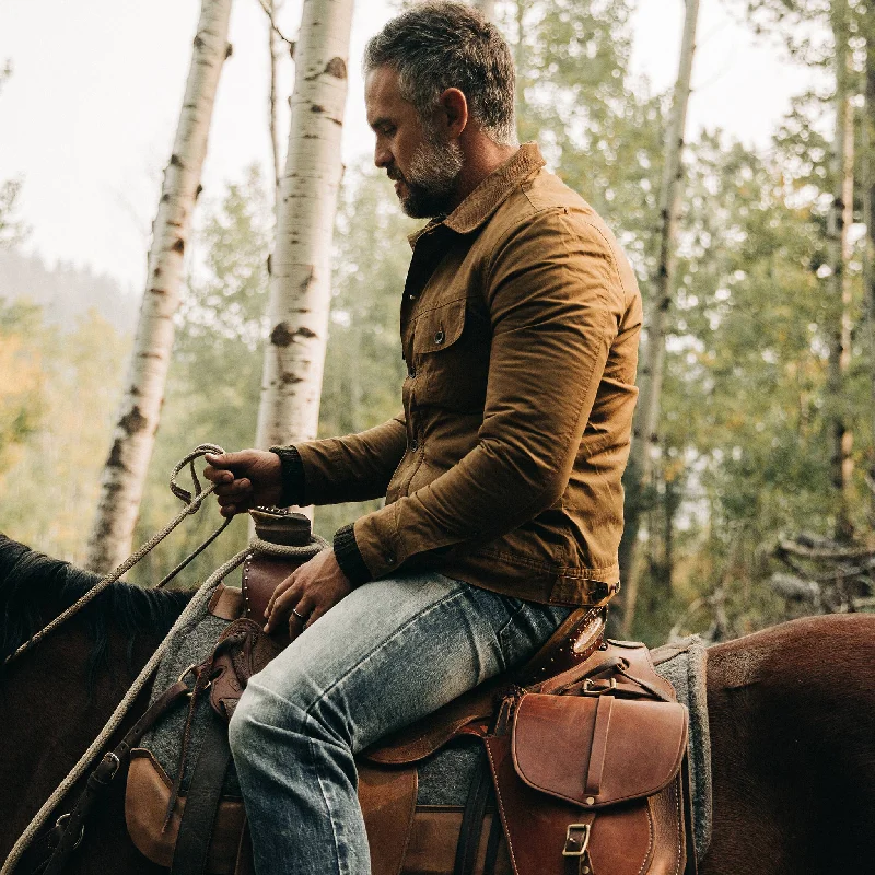 The Lined Long Haul Jacket in Harvest Tan Dry Wax