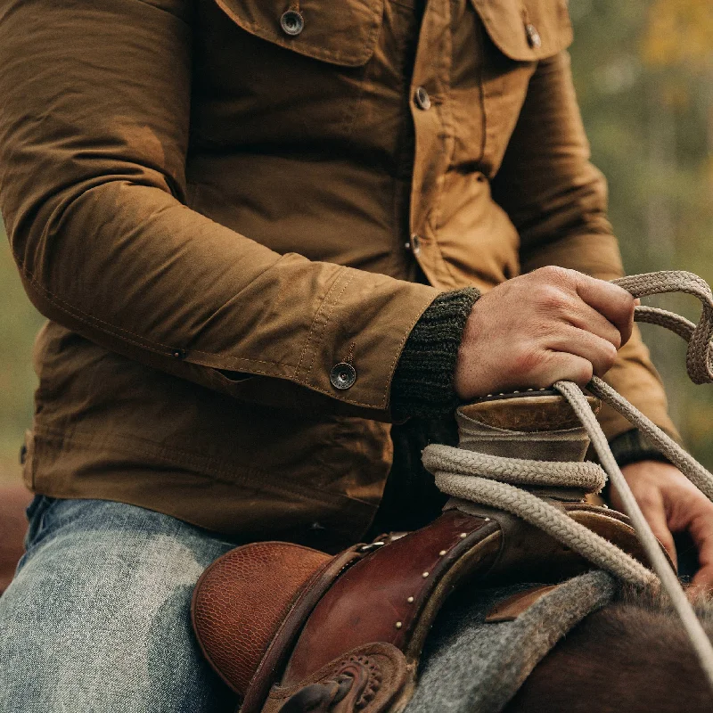 The Lined Long Haul Jacket in Harvest Tan Dry Wax