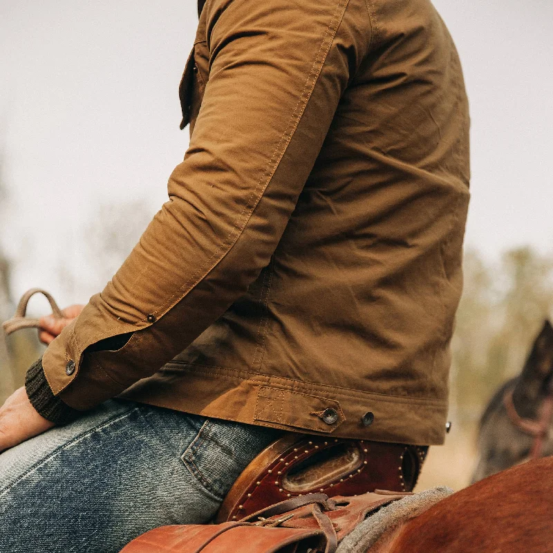 The Lined Long Haul Jacket in Harvest Tan Dry Wax