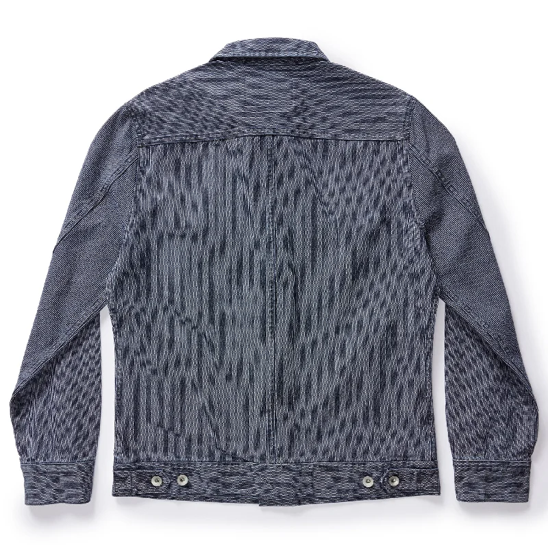 The Long Haul Jacket in Washed Indigo Stripe