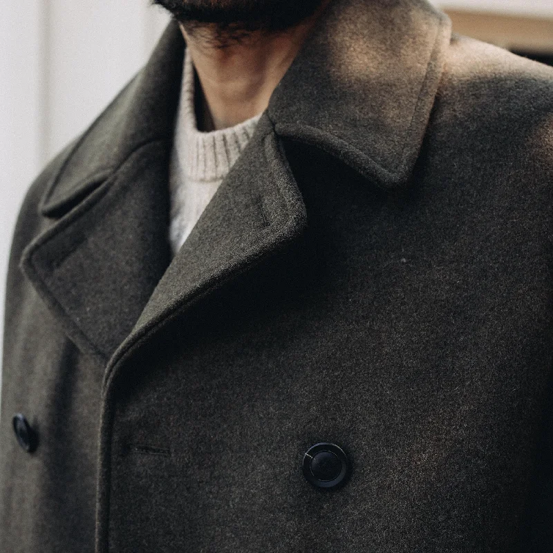 The Mariner Coat in Army Melton Wool