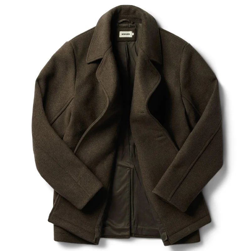 The Mariner Coat in Army Melton Wool