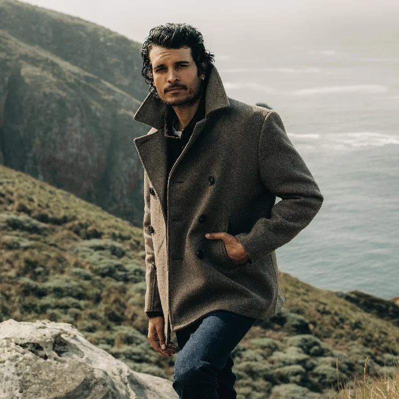 The Mariner Coat in Sable Melton Wool