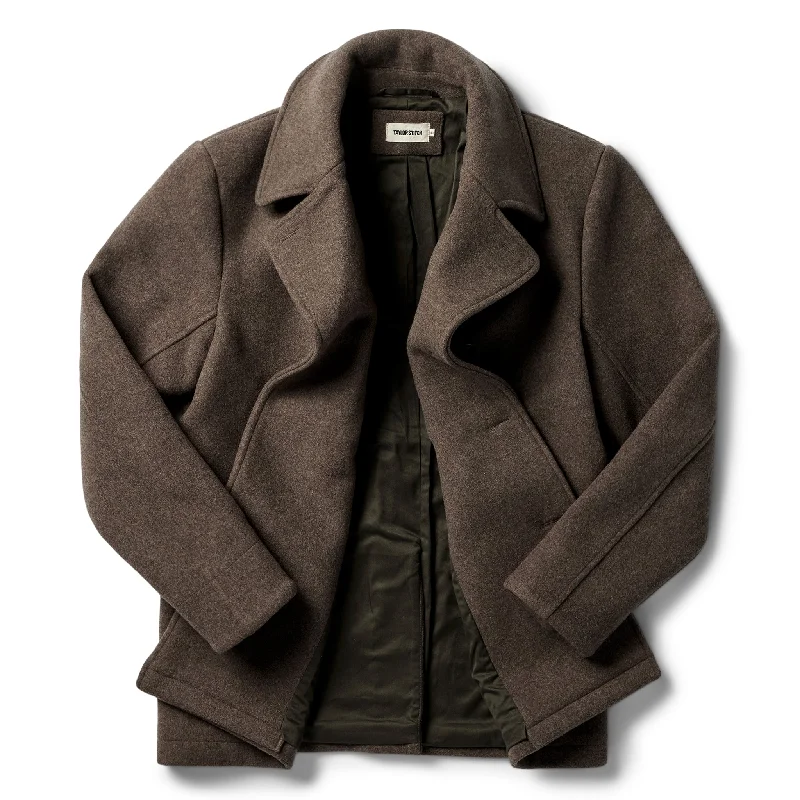 The Mariner Coat in Sable Melton Wool