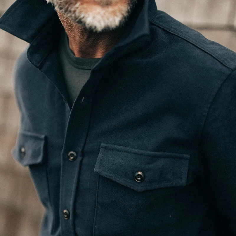 The Maritime Shirt Jacket in Dark Navy Moleskin