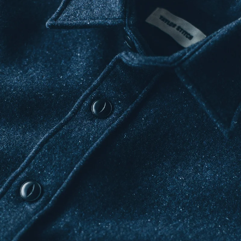 The Maritime Shirt Jacket in Navy Donegal Lambswool