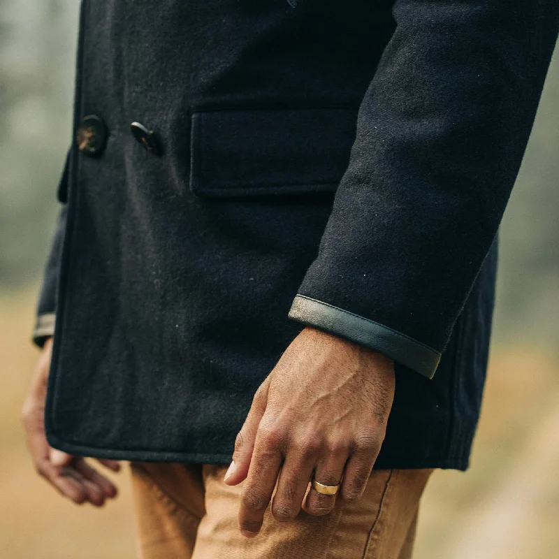 The Mendocino Peacoat in Navy Wool