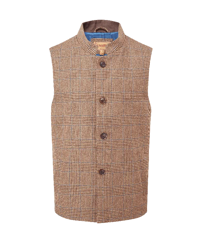 Berwick Nehru Tweed Waistcoat - Hawick Tweed