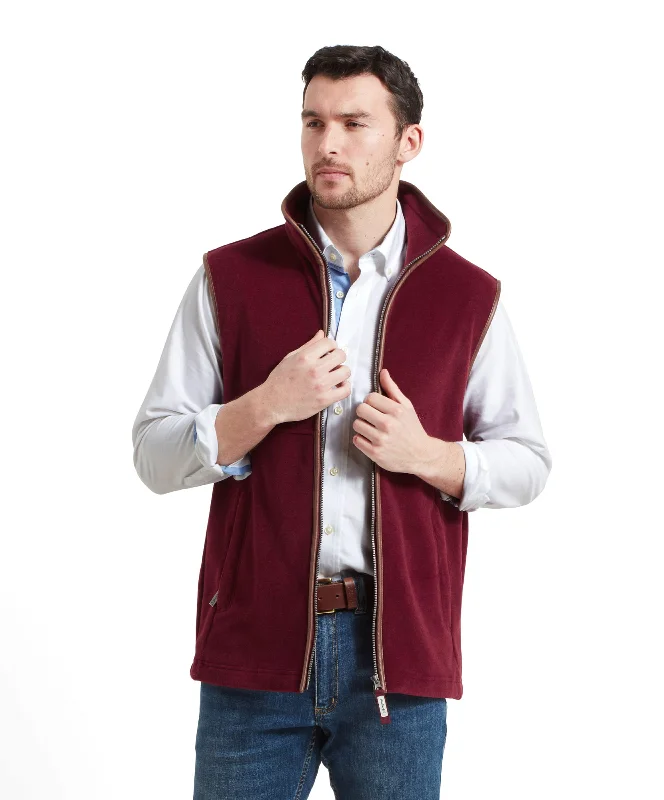 Oakham Fleece Gilet - Claret