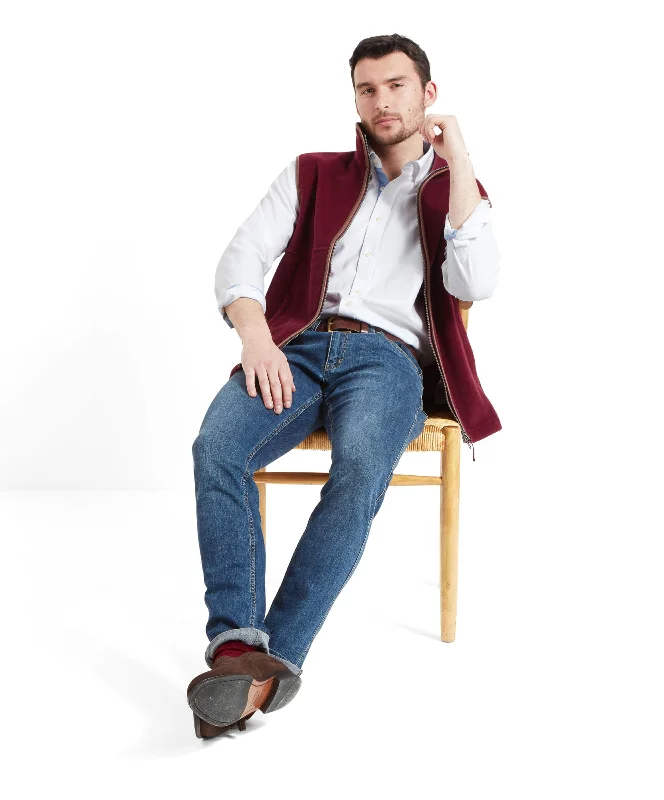 Oakham Fleece Gilet - Claret