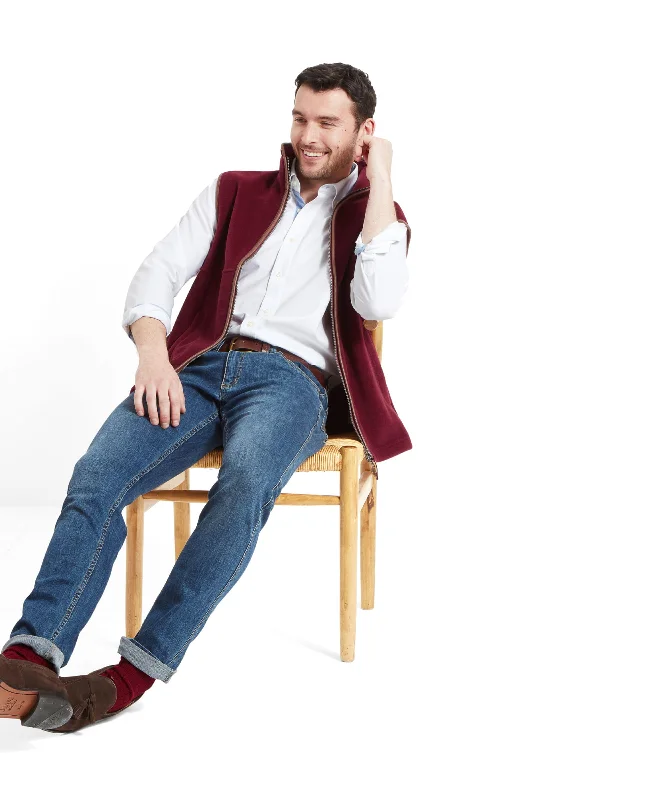 Oakham Fleece Gilet - Claret