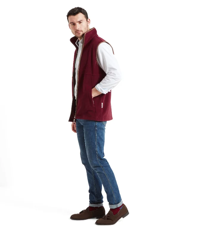 Oakham Fleece Gilet - Claret