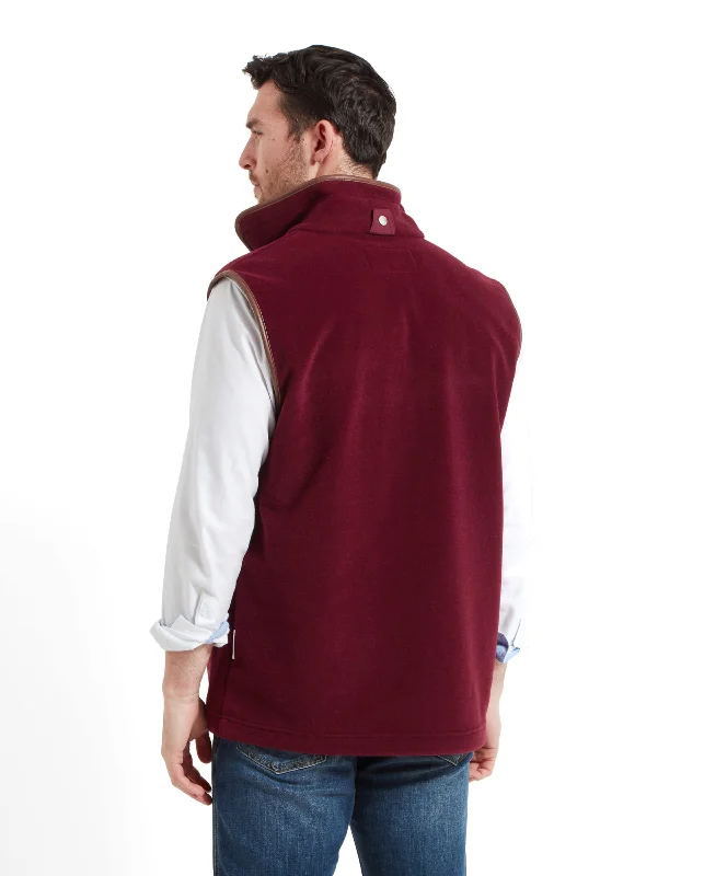 Oakham Fleece Gilet - Claret