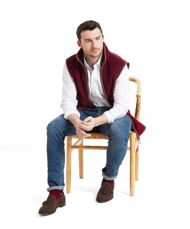 Oakham Fleece Gilet - Claret