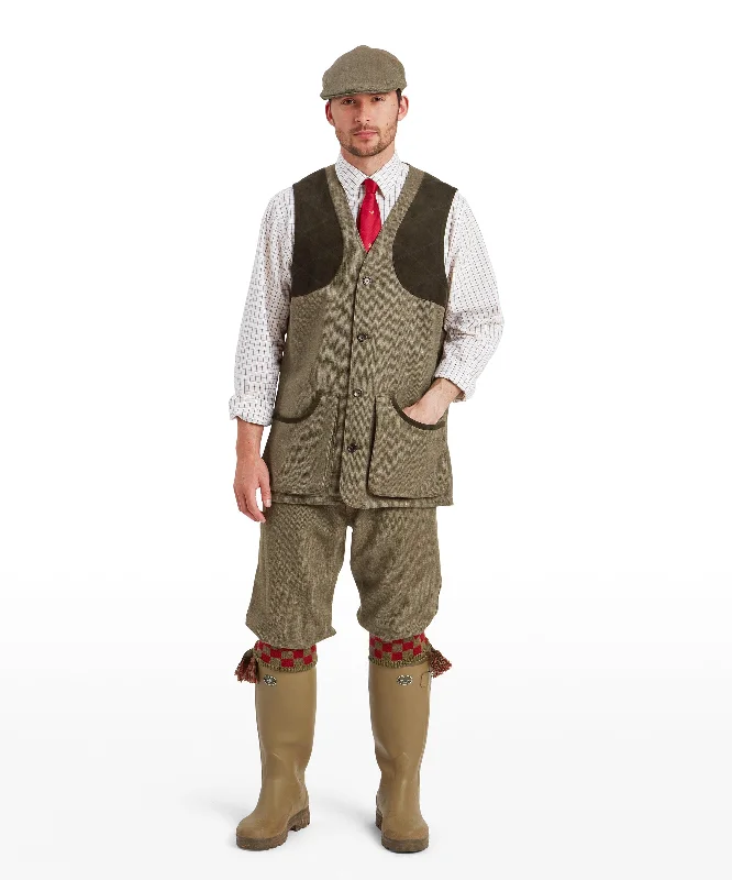 Ptarmigan Tweed Waistcoat II - Loden Green Herringbone Tweed