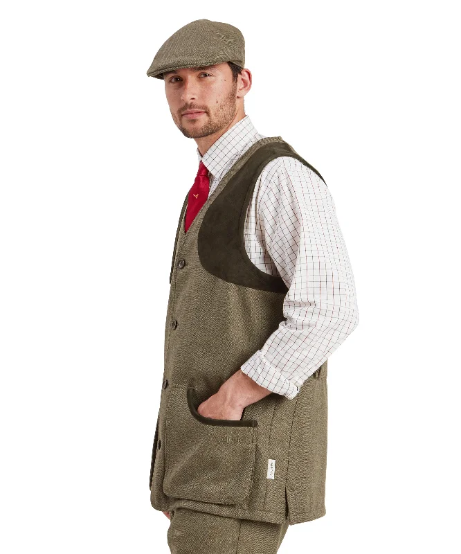 Ptarmigan Tweed Waistcoat II - Loden Green Herringbone Tweed