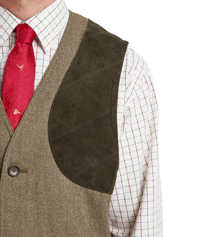 Ptarmigan Tweed Waistcoat II - Loden Green Herringbone Tweed