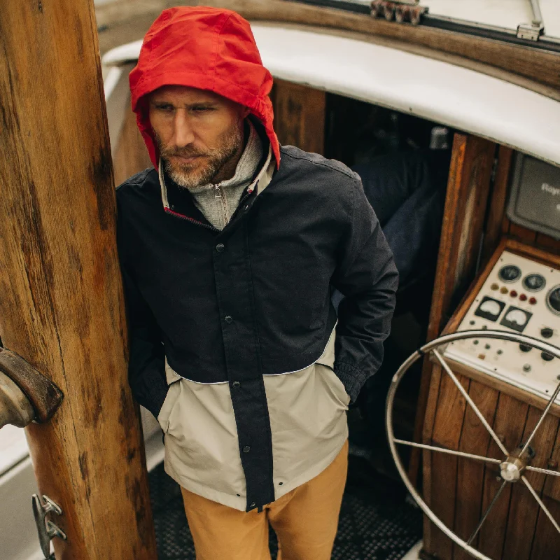 The Navigator Jacket in Natural and Navy Colorblock