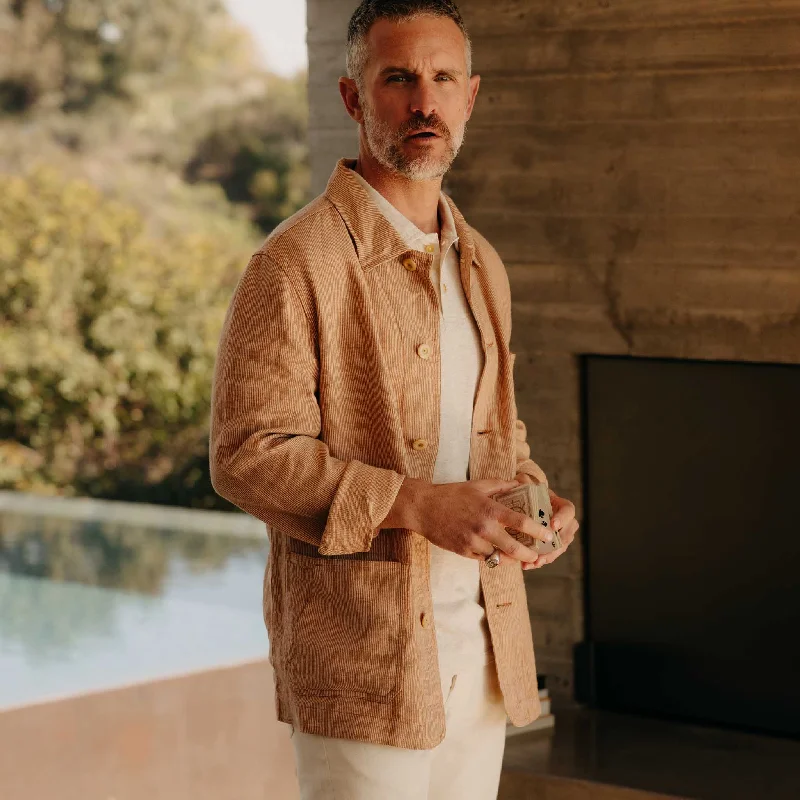 The Ojai Jacket in Chili Stripe Linen