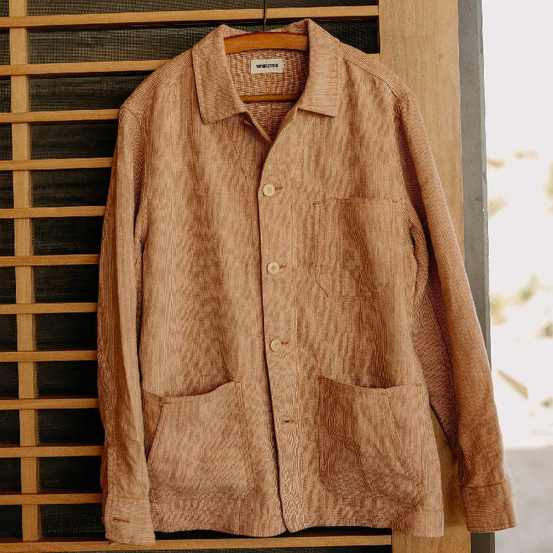 The Ojai Jacket in Chili Stripe Linen