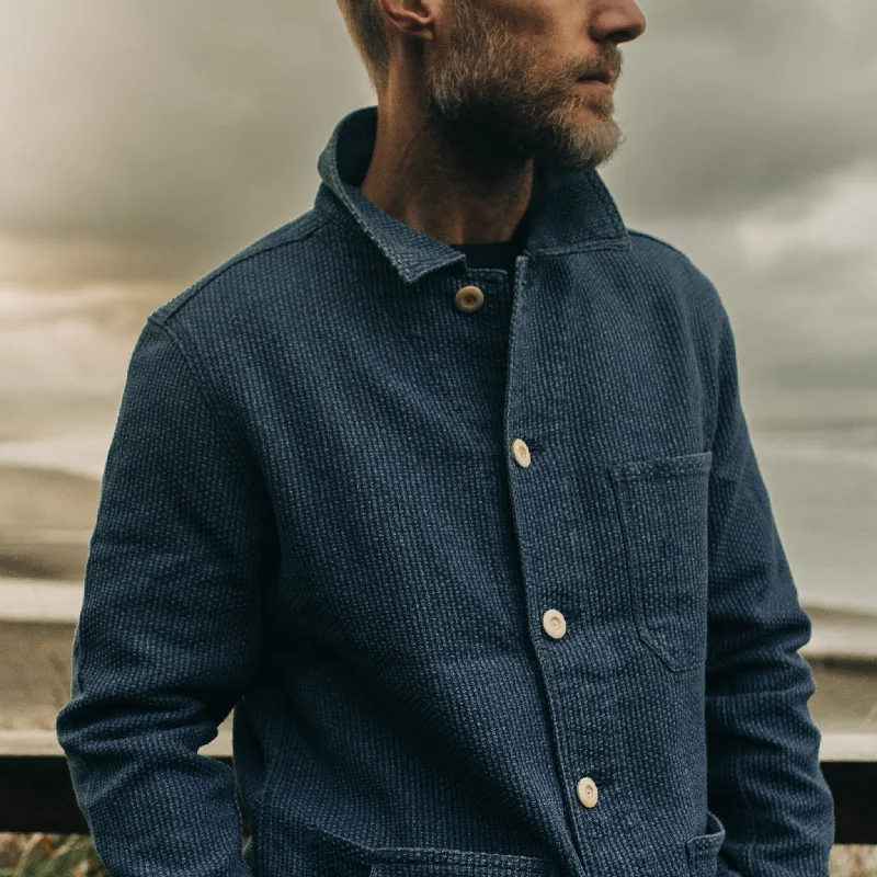 The Ojai Jacket in Washed Indigo Sashiko