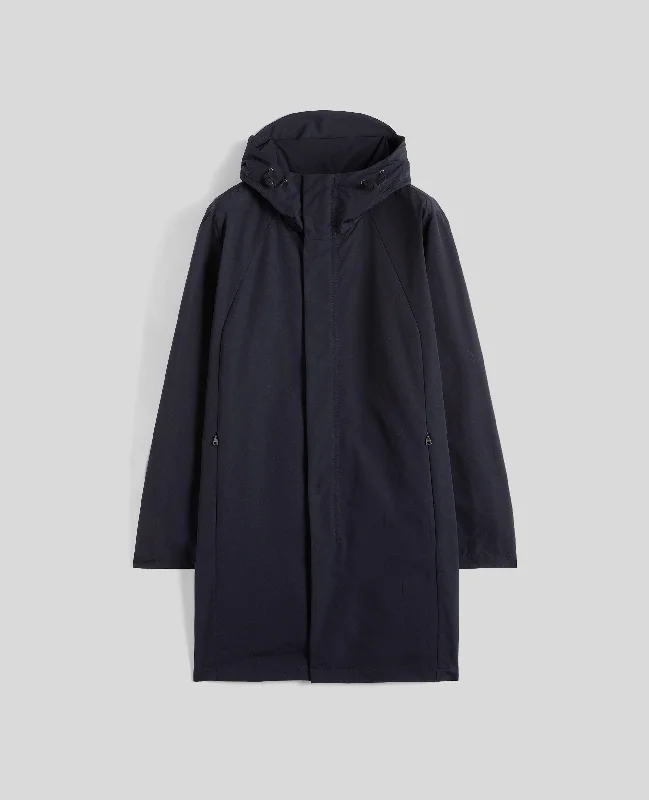 PARKA IN TELA DI COTONE E POLIESTERE - NAVY