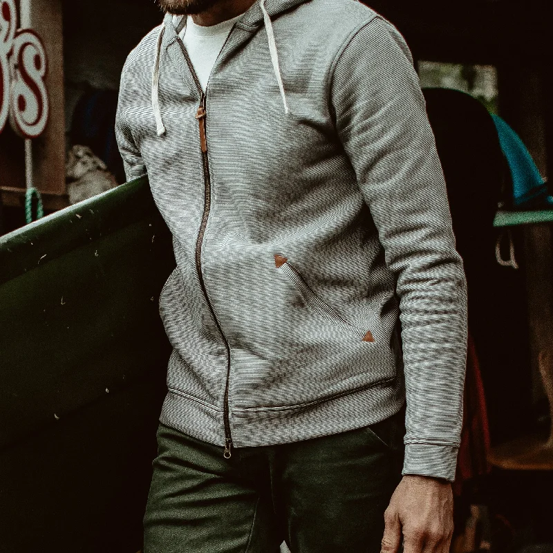 The Après Hoodie in Grey Stripe