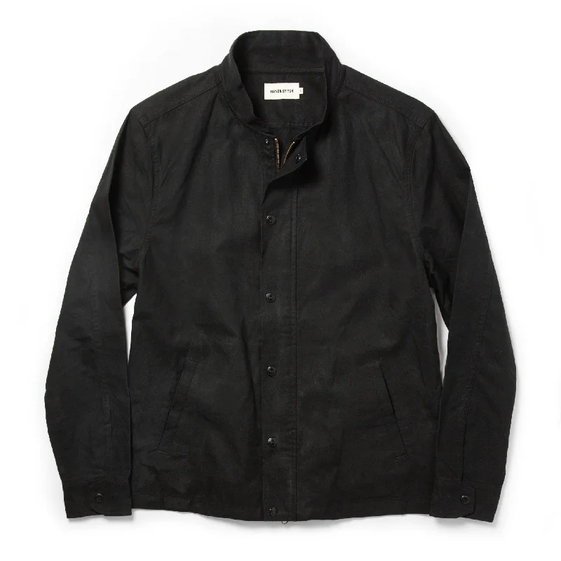 The Bomber Jacket in Black Dry Wax