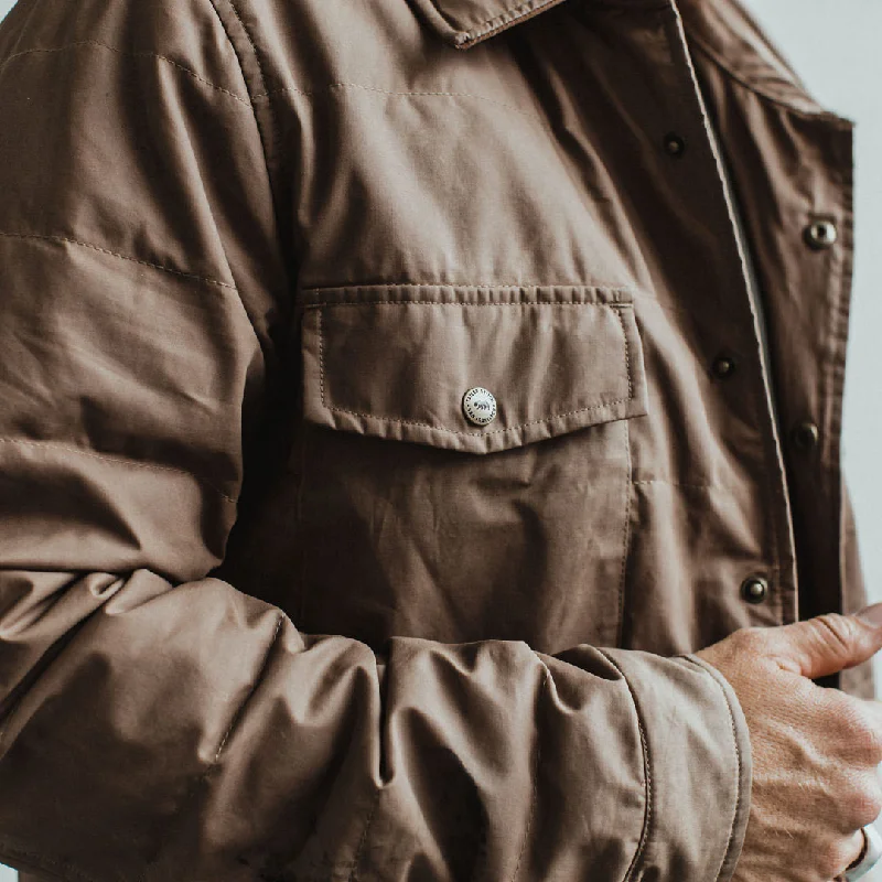 The Garrison Shirt Jacket in British Khaki Dry Wax