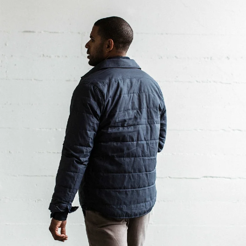 The Garrison Shirt Jacket in Navy Dry Wax