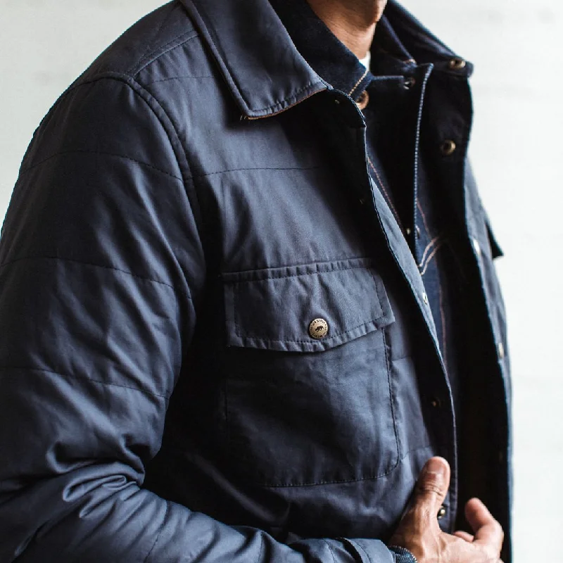 The Garrison Shirt Jacket in Navy Dry Wax