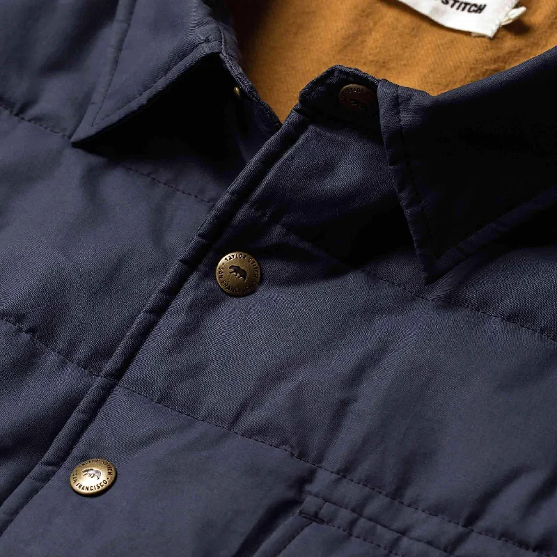 The Garrison Shirt Jacket in Navy Dry Wax