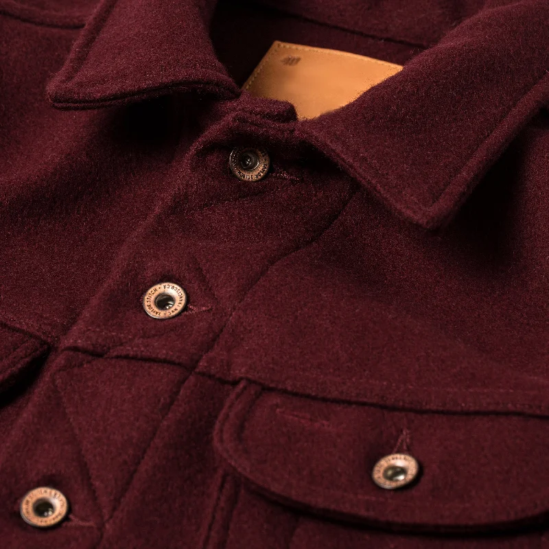 The Long Haul Jacket in Burgundy Melton Wool